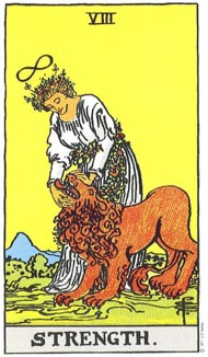 Strength in the deck Rider-Waite Tarot