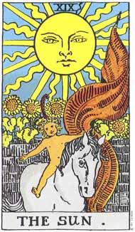 The Sun in the deck Rider-Waite Tarot