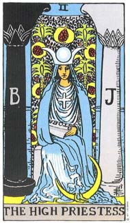 The High Priestess in the deck Rider-Waite Tarot