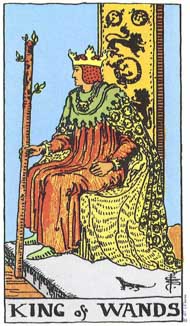 King of Wands in the deck Rider-Waite Tarot