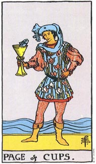 Page of Cups in the deck Rider-Waite Tarot