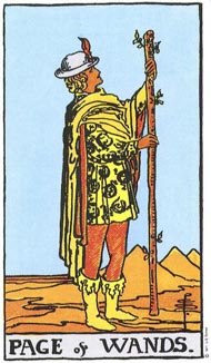 Page of Wands in the deck Rider-Waite Tarot