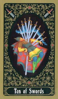 Ten of Swords in the deck Russian Tarot of St. Petersburg