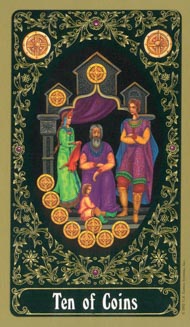 Ten of Pentacles in the deck Russian Tarot of St. Petersburg