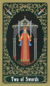 Two of Swords in the deck Russian Tarot of St. Petersburg