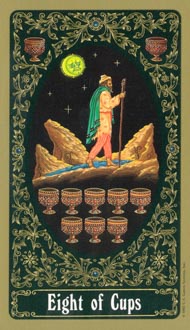 Eight of Cups in the deck Russian Tarot of St. Petersburg