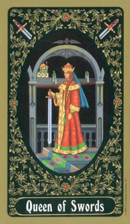 Queen of Swords in the deck Russian Tarot of St. Petersburg