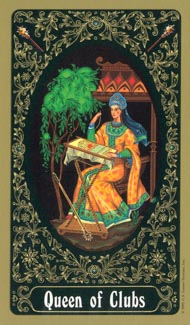 Queen of Wands in the deck Russian Tarot of St. Petersburg