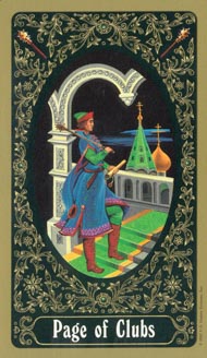 Page of Wands in the deck Russian Tarot of St. Petersburg