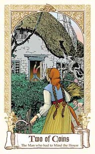 Two of Pentacles in the deck Fairytale Tarot