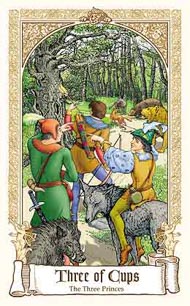 Three of Cups in the deck Fairytale Tarot