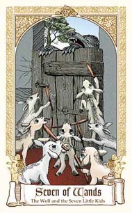 Seven of Wands in the deck Fairytale Tarot