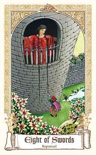 Eight of Swords in the deck Fairytale Tarot