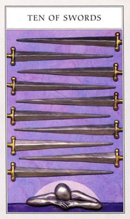 Ten of Swords in the deck Renaissance Tarot Modern