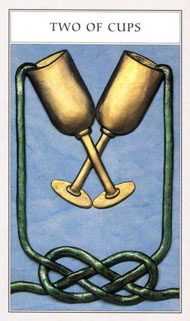 Two of Cups in the deck Renaissance Tarot Modern