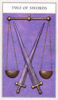 Two of Swords in the deck Renaissance Tarot Modern