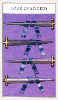 Four of Swords in the deck Renaissance Tarot Modern