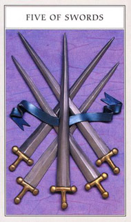 Five of Swords in the deck Renaissance Tarot Modern