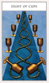 Eight of Cups in the deck Renaissance Tarot Modern