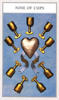 Nine of Cups in the deck Renaissance Tarot Modern