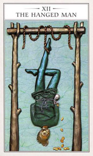 The Hanged Man in the deck Renaissance Tarot Modern