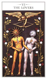 The Lovers in the deck Renaissance Tarot Modern