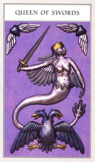 Queen of Swords in the deck Renaissance Tarot Modern