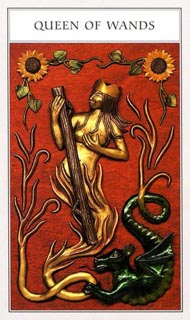 Queen of Wands in the deck Renaissance Tarot Modern