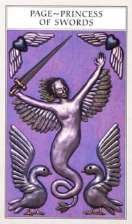 Page of Swords in the deck Renaissance Tarot Modern