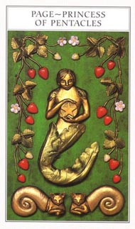 Page of Pentacles in the deck Renaissance Tarot Modern