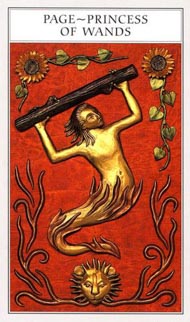 Page of Wands in the deck Renaissance Tarot Modern