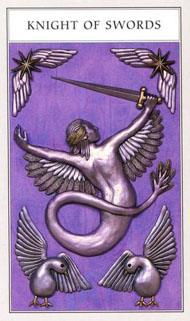 Knight of Swords in the deck Renaissance Tarot Modern