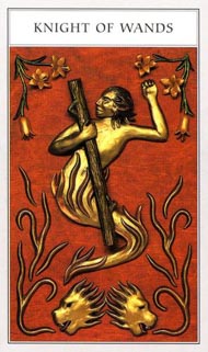 Knight of Wands in the deck Renaissance Tarot Modern