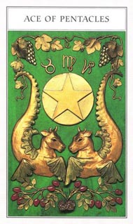 Ace of Pentacles in the deck Renaissance Tarot Modern