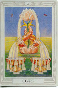 Two of Cups in the deck Thoth Tarot