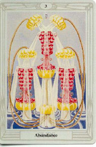 Three of Cups in the deck Thoth Tarot