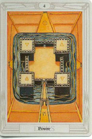 Four of Pentacles in the deck Thoth Tarot