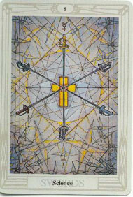 Six of Swords in the deck Thoth Tarot