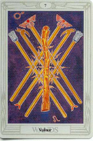 Seven of Wands in the deck Thoth Tarot