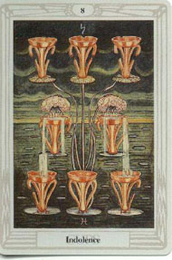 Eight of Cups in the deck Thoth Tarot