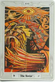 The Tower in the deck Thoth Tarot