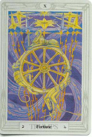 Wheel of Fortune in the deck Thoth Tarot