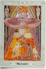 The Lovers in the deck Thoth Tarot