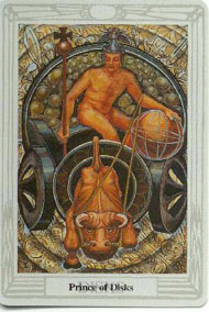 Page of Pentacles in the deck Thoth Tarot