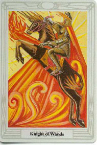 Knight of Wands in the deck Thoth Tarot