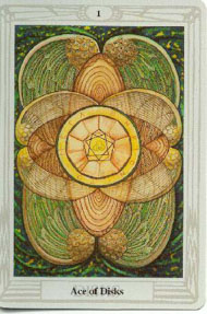 Ace of Pentacles in the deck Thoth Tarot