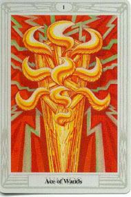 Ace of Wands in the deck Thoth Tarot