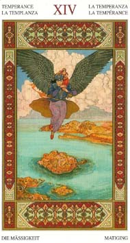 Temperance in the deck Tarot of the Thousand and One Nights