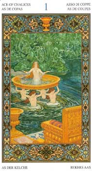 Ace of Cups in the deck Tarot of the Thousand and One Nights