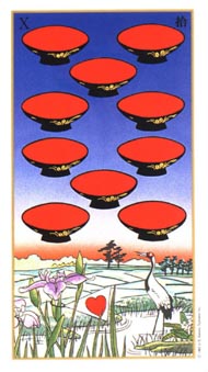 Ten of Cups in the deck Ukiyoe Tarot